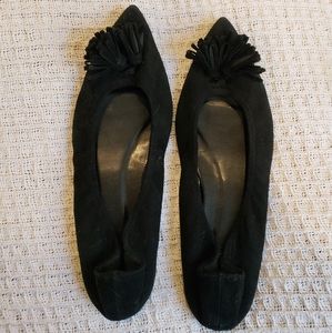 JCrew Tassle black flats